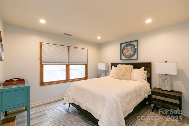 220 Stoney Falls Loop Unit C/2, Burnsville, NC 28714 - bedroom with recessed lighting, baseboards, visible vents, and light wood-style flooring