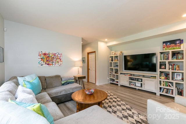 220 Stoney Falls Loop Unit C/2, Burnsville, NC 28714 - living area featuring baseboards, recessed lighting, and wood finished floors
