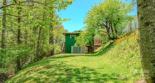 view of yard with stairway