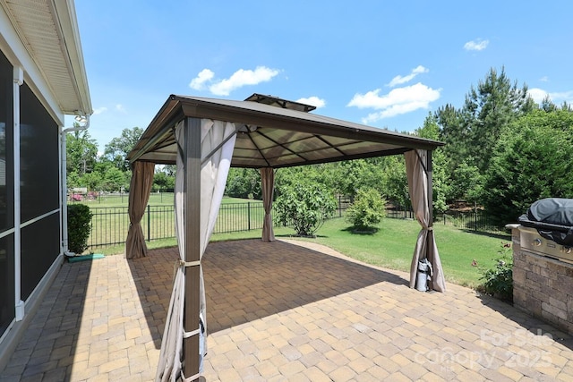 309 Kentmere Ln, Clover, SC 29710 - view of patio with a fenced backyard, a gazebo, and a grill
