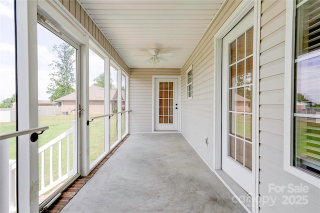110 Carol Lyn Dr, Kings Mountain, NC 28086 - unfurnished sunroom featuring a ceiling fan