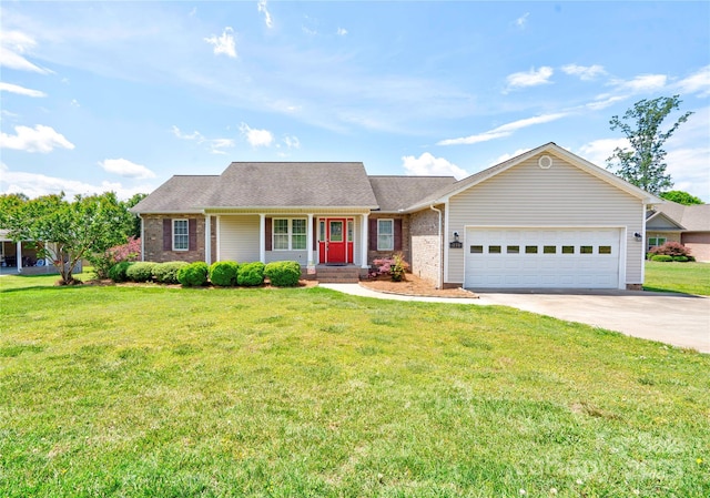 110 Carol Lyn Dr, Kings Mountain, NC 28086 - single story home featuring an attached garage, a front lawn, brick siding, and concrete driveway