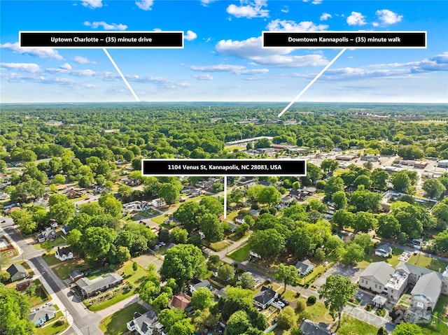 1104 Venus St, Kannapolis, NC 28083 - aerial perspective of suburban area featuring a forest