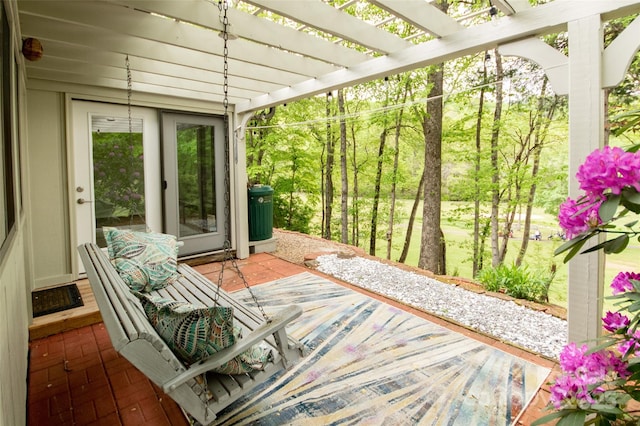 view of patio with a pergola