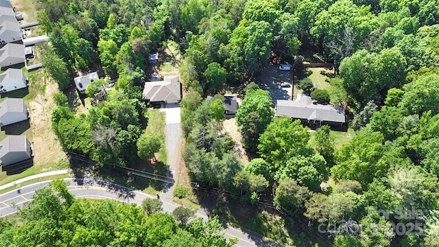 7525 Cedarbrook Dr, Charlotte, NC 28215 - bird's eye view featuring a residential view and a forest view