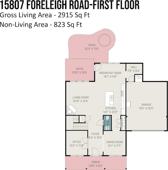 15807 Foreleigh Rd, Huntersville, NC 28078 - floor plan / room layout