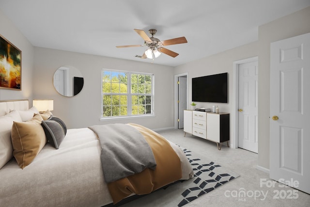 104 Clydesdale Ct, Matthews, NC 28104 - bedroom featuring light colored carpet and ceiling fan