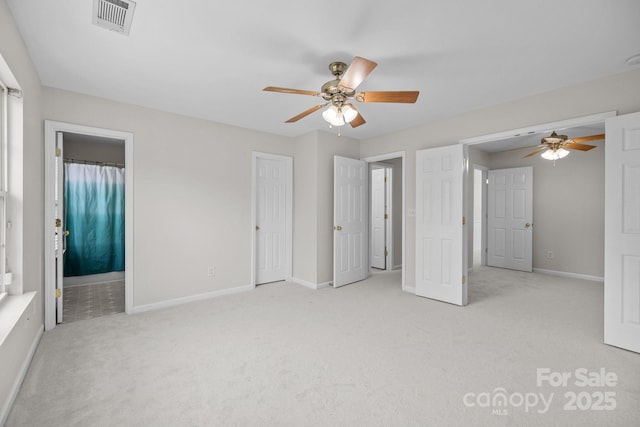 104 Clydesdale Ct, Matthews, NC 28104 - unfurnished bedroom with carpet, ceiling fan, and connected bathroom