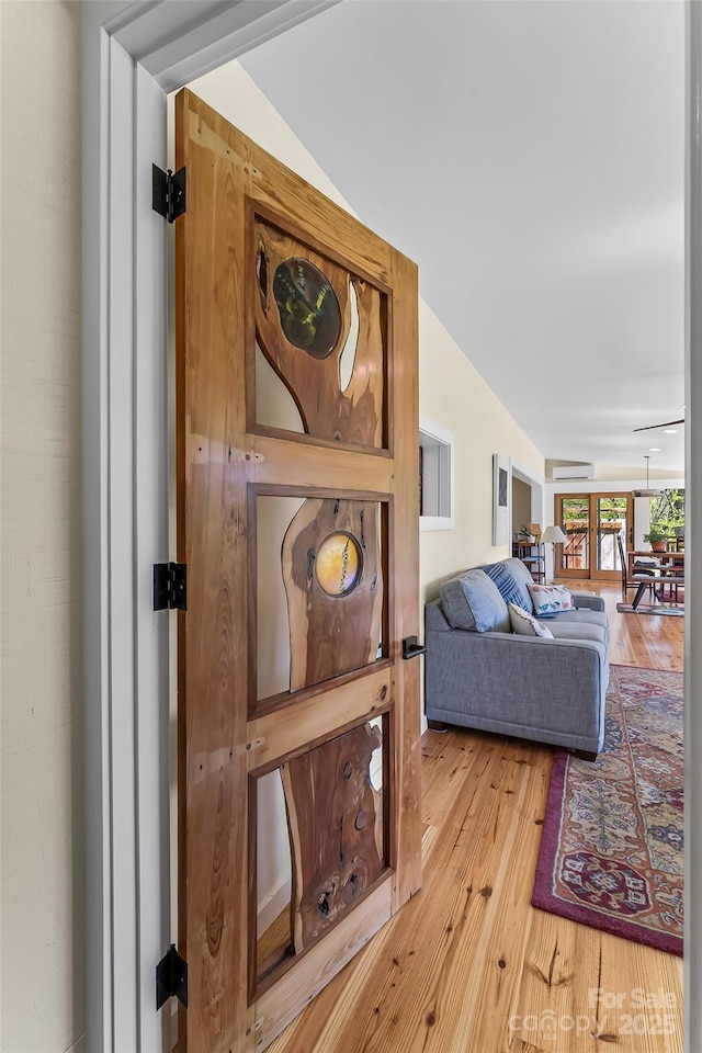 interior details with wood finished floors