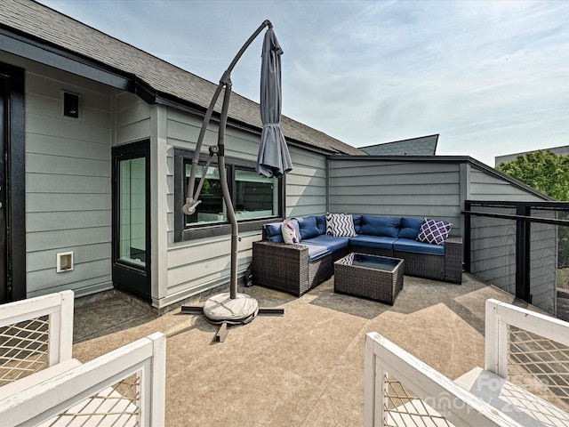 view of patio with an outdoor living space