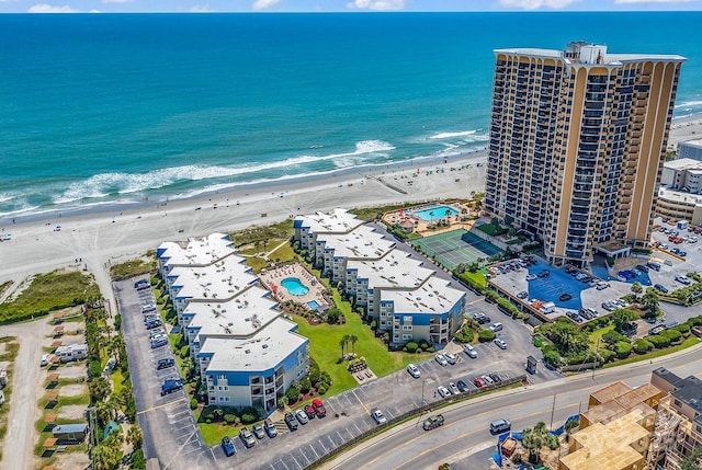 9660 Shore Dr Unit 208, Myrtle Beach, SC 29572 - drone / aerial view with a water view and a beach view