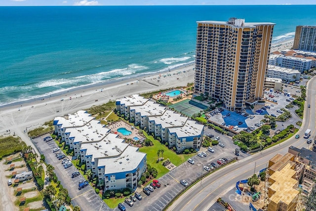 9660 Shore Dr Unit 208, Myrtle Beach, SC 29572 - drone / aerial view with a water view and a beach view