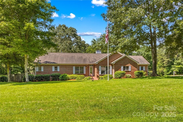 1760 Jacobs Way, Sherrills Ford, NC 28673 - ranch-style house with a front yard and brick siding