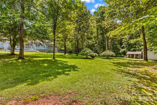1760 Jacobs Way, Sherrills Ford, NC 28673 - view of green lawn featuring an outbuilding