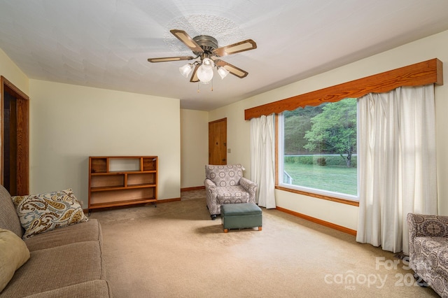 115 Patterson Rd, Kings Mountain, NC 28086 - sitting room with carpet flooring and ceiling fan