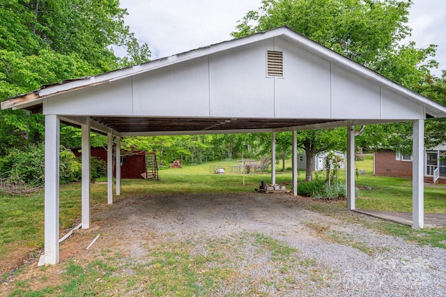 115 Patterson Rd, Kings Mountain, NC 28086 - view of car parking with a detached carport and a storage shed