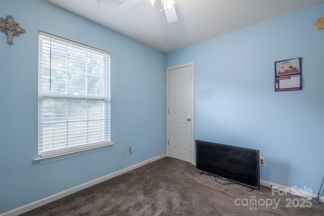 6808 Squirrels Foot Ct, Charlotte, NC 28217 - unfurnished room with a ceiling fan, a wealth of natural light, baseboards, and carpet