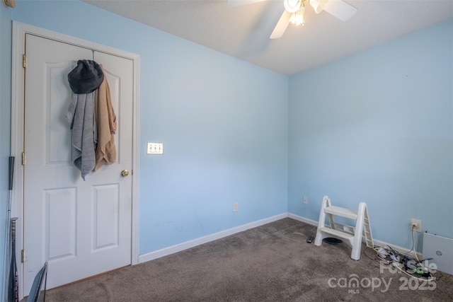 6808 Squirrels Foot Ct, Charlotte, NC 28217 - spare room with baseboards, ceiling fan, and carpet