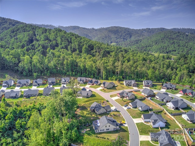 133 Water Leaf Dr, Weaverville, NC 28787 - view of property location featuring a heavily wooded area, nearby suburban area, and a mountain backdrop