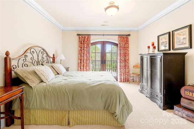 8451 Ridgewood Rd, Sherrills Ford, NC 28673 - bedroom featuring crown molding, carpet flooring, french doors, and access to exterior