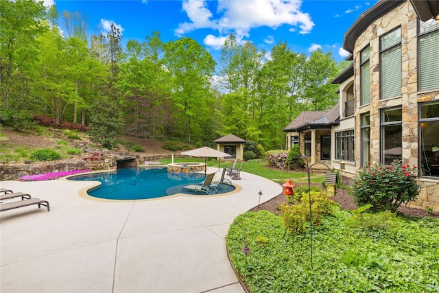 8451 Ridgewood Rd, Sherrills Ford, NC 28673 - view of pool featuring a pool with connected hot tub and a patio area