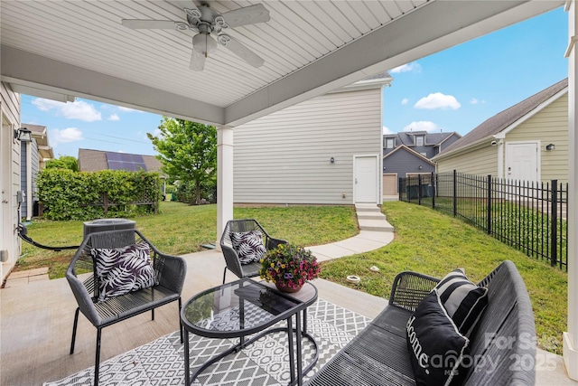 2638 Double Oaks Rd, Charlotte, NC 28206 - view of patio with ceiling fan