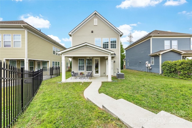 2638 Double Oaks Rd, Charlotte, NC 28206 - rear view of property with a patio, a ceiling fan, and cooling unit