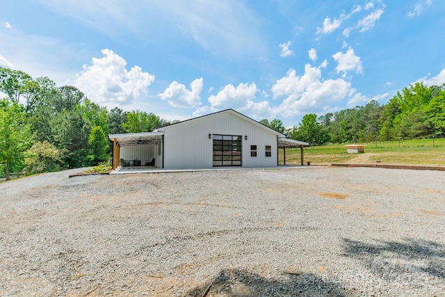view of garage