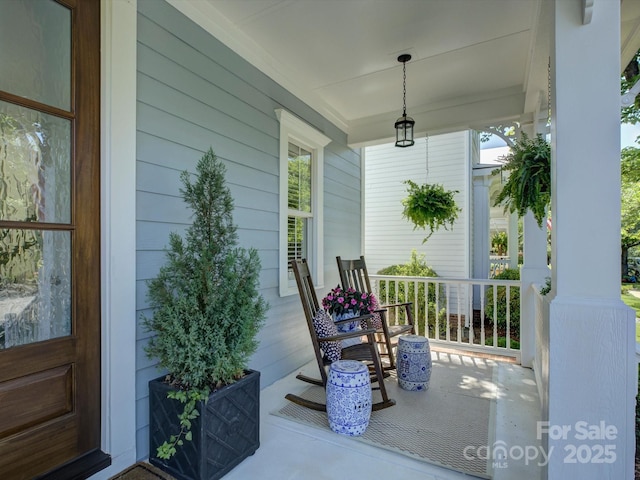 view of patio with a porch