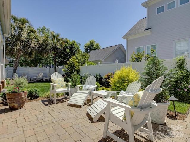 view of patio with a fenced backyard