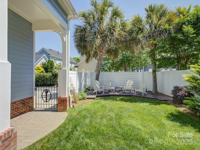 view of yard featuring fence