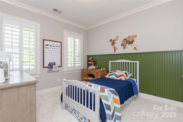 1517 Waverly Ave, Charlotte, NC 28203 - carpeted bedroom featuring crown molding and baseboards