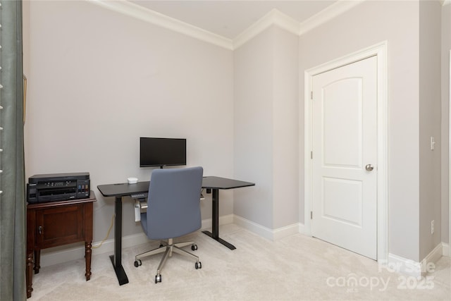 1517 Waverly Ave, Charlotte, NC 28203 - office area featuring crown molding, carpet floors, and baseboards