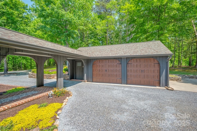garage with driveway