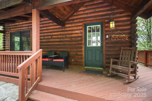 59 Valley Hts, Mars Hill, NC 28754 - view of wooden deck