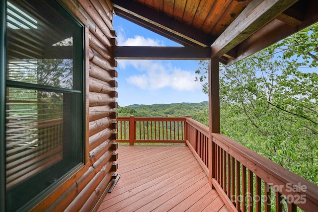59 Valley Hts, Mars Hill, NC 28754 - wooden terrace with a mountain view