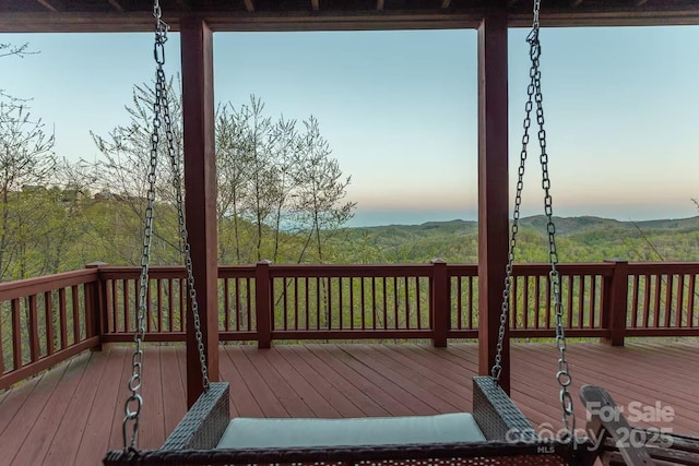 59 Valley Hts, Mars Hill, NC 28754 - view of deck at dusk