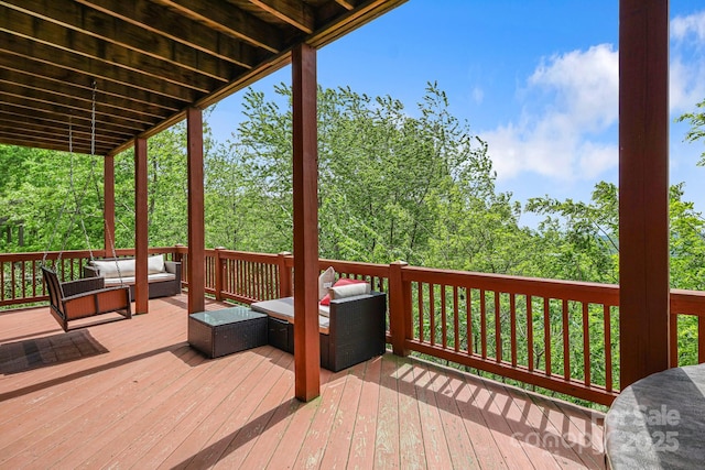 59 Valley Hts, Mars Hill, NC 28754 - wooden deck featuring outdoor lounge area