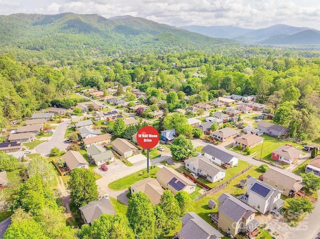 10 Half Moon Dr, Swannanoa, NC 28778 - aerial view featuring a residential view, a mountain view, and a wooded view