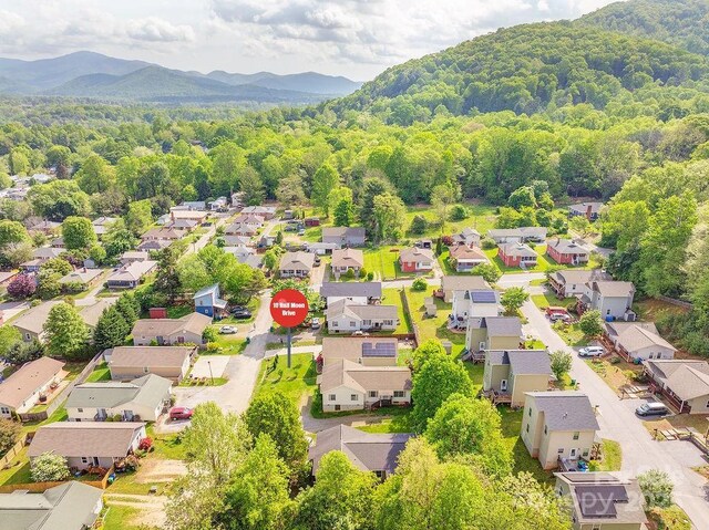10 Half Moon Dr, Swannanoa, NC 28778 - birds eye view of property featuring a residential view, a view of trees, and a mountain view