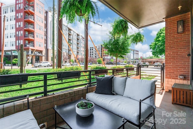 view of patio featuring an outdoor hangout area