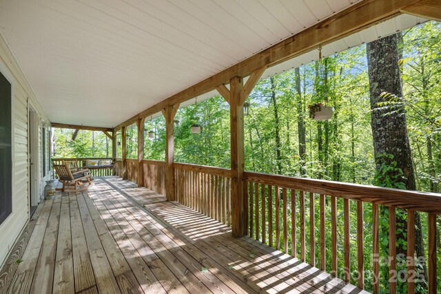 215 Calm Creek Rd, Fletcher, NC 28732 - view of wooden deck