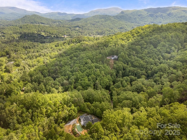 215 Calm Creek Rd, Fletcher, NC 28732 - drone / aerial view of a forest and a mountainous background