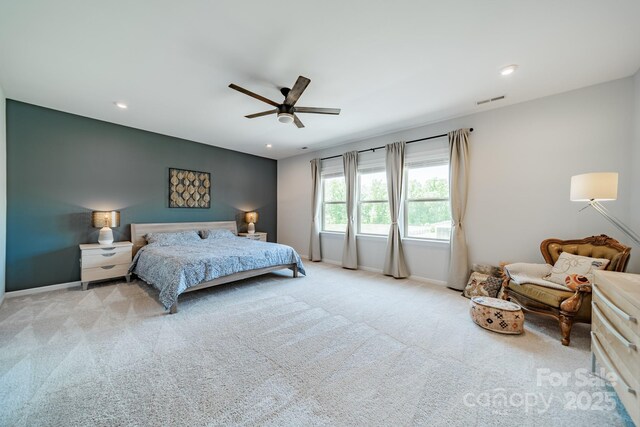 1107 Castle Rd, Indian Land, SC 29707 - bedroom with carpet floors, recessed lighting, baseboards, and a ceiling fan