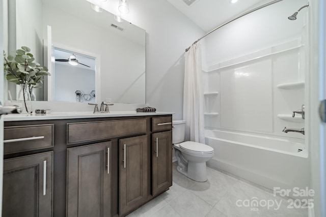 1107 Castle Rd, Indian Land, SC 29707 - full bathroom with toilet, tile patterned flooring, shower / bath combo, and vanity