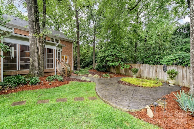 1209 Alfred St, Charlotte, NC 28211 - view of yard with a patio and a sunroom