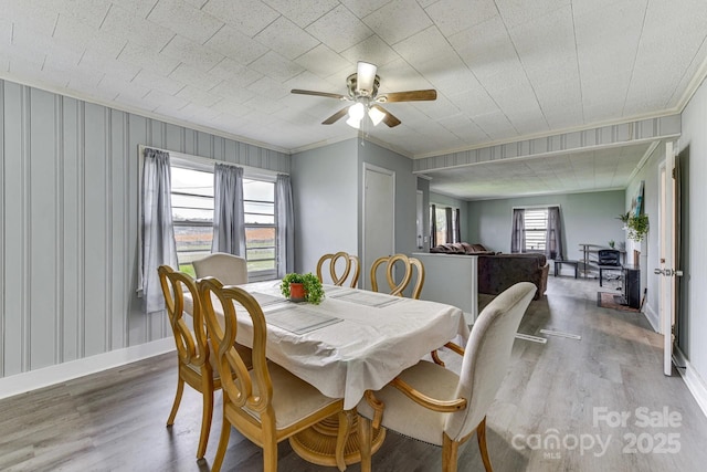 6323 Wilora Lake Rd, Charlotte, NC 28212 - dining room with ornamental molding and wood finished floors