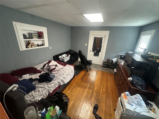 2511 Chapel Hill Rd, Durham, NC 27707 - bedroom with a paneled ceiling and hardwood / wood-style floors