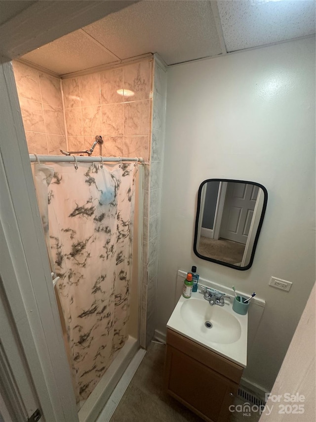 2511 Chapel Hill Rd, Durham, NC 27707 - full bathroom featuring vanity and a shower stall
