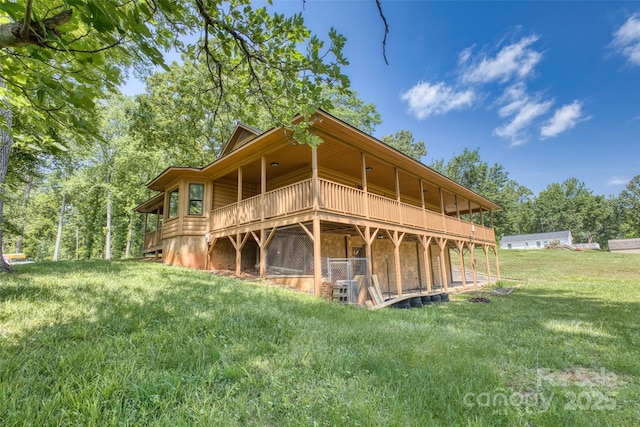 993 Jackson Rd, Fort Lawn, SC 29714 - rear view of property featuring a yard and a wooden deck